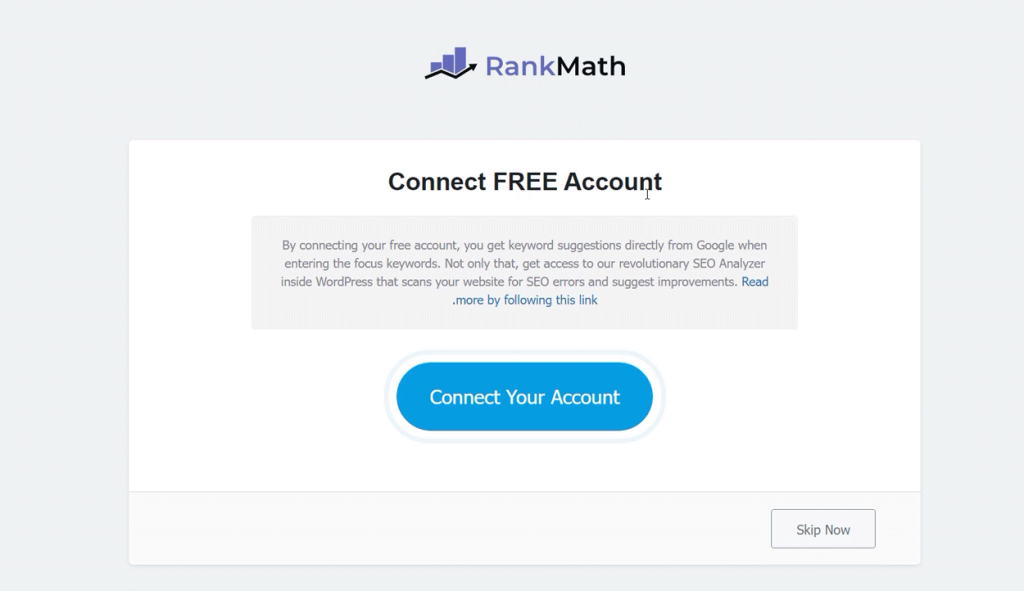 بر روی دکمه "Connect Your Account" کلیک کنید